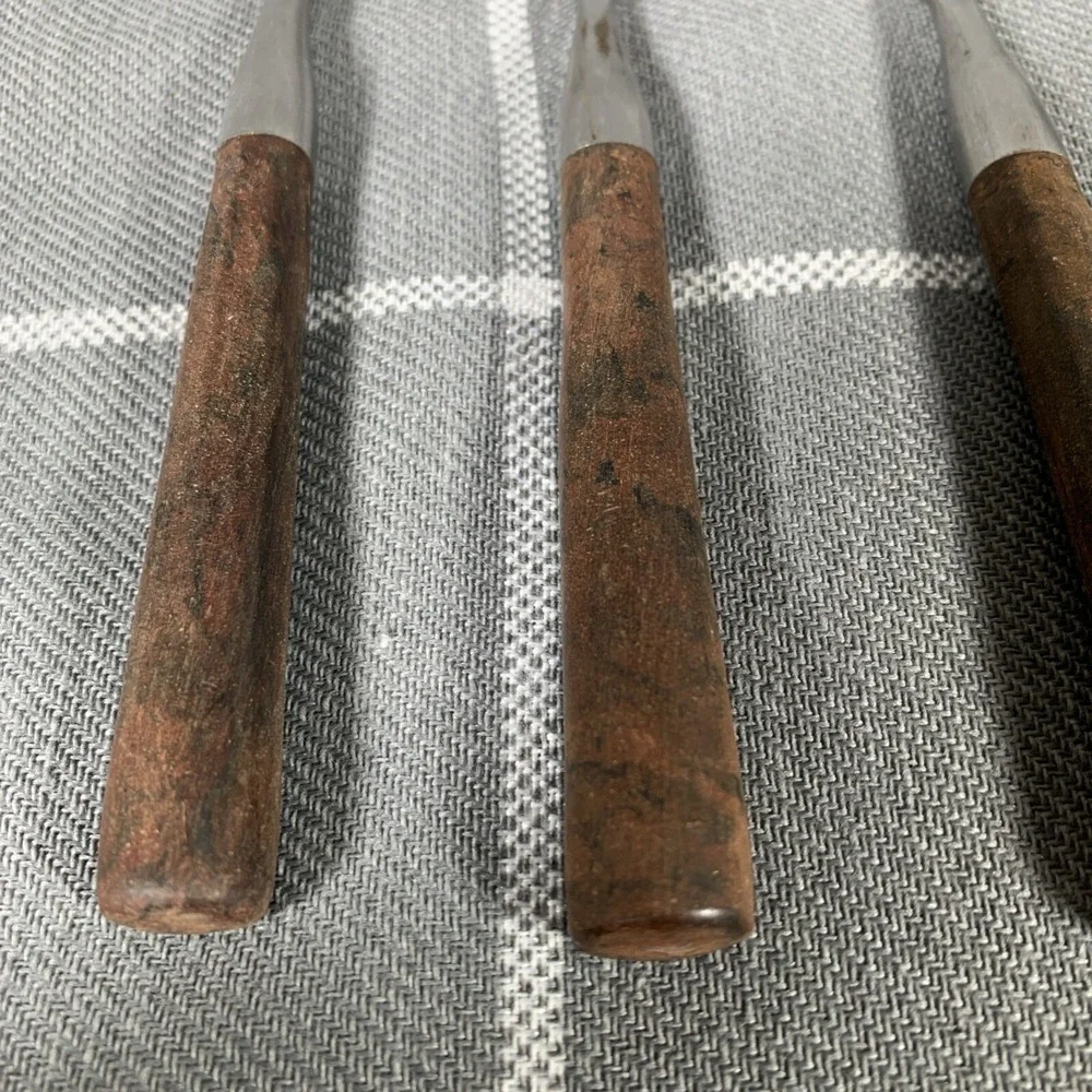 Vintage Gibson Elite Flatware 7pc Brown Handle MCM Stainless Dining 1960s